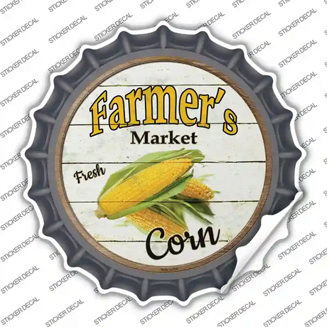 Farmers Market Corn Novelty Bottle Cap Sticker Decal Small