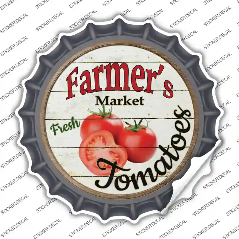 Farmers Market Tomatoes Novelty Bottle Cap Sticker Decal Small