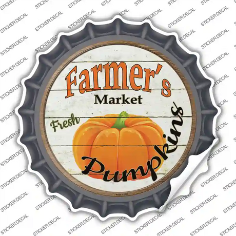 Farmers Market Pumpkins Novelty Bottle Cap Sticker Decal Small