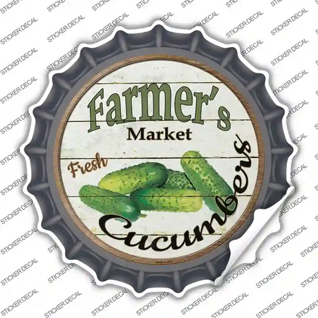 Farmers Market Cucumber Novelty Bottle Cap Sticker Decal Small