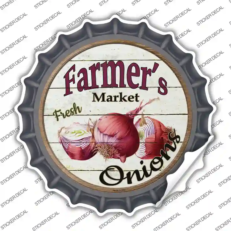 Farmers Market Onions Novelty Bottle Cap Sticker Decal Small