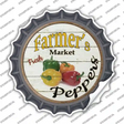 Farmers Market Peppers Novelty Bottle Cap Sticker Decal Small