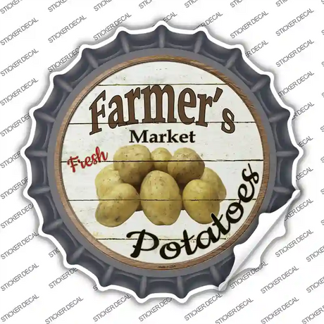 Farmers Market Potatoes Novelty Bottle Cap Sticker Decal Small