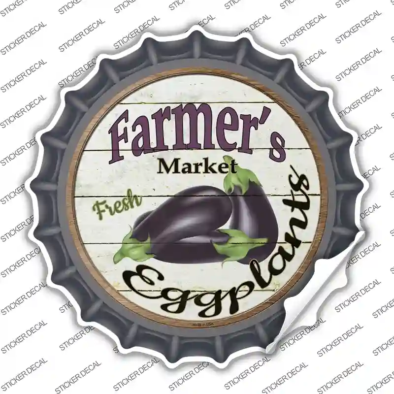 Farmers Market Eggplants Novelty Bottle Cap Sticker Decal Small