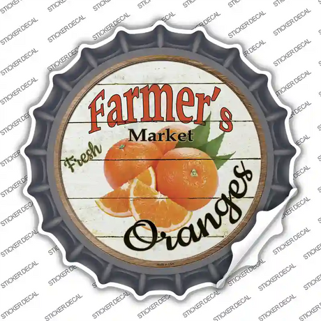 Farmers Market Oranges Novelty Bottle Cap Sticker Decal Small