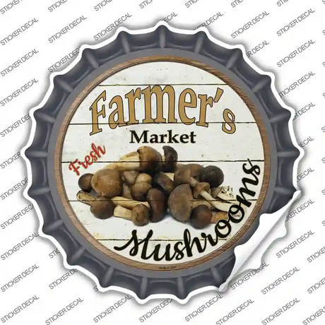 Farmers Market Mushrooms Novelty Bottle Cap Sticker Decal Small