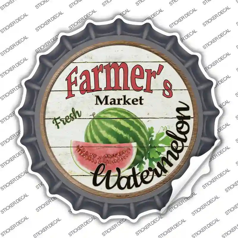 Farmers Market Watermelon Novelty Bottle Cap Sticker Decal Small