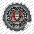 Zombie Outbreak Novelty Bottle Cap Sticker Decal Small