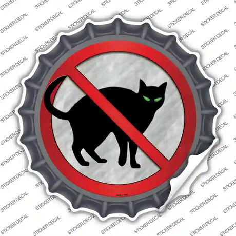 No Cats Novelty Bottle Cap Sticker Decal