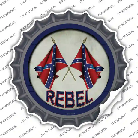 Rebel Novelty Bottle Cap Sticker Decal Small