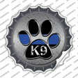 Paw Thin Blue Line K-9 Novelty Bottle Cap Sticker Decal Small