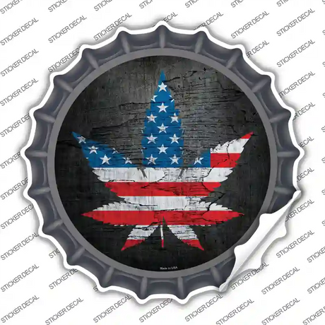 American Pot Novelty Bottle Cap Sticker Decal Small