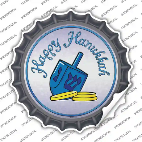 Happy Hanukkah Dreidel Novelty Bottle Cap Sticker Decal