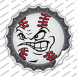 Angry Baseball Novelty Bottle Cap Sticker Decal Small