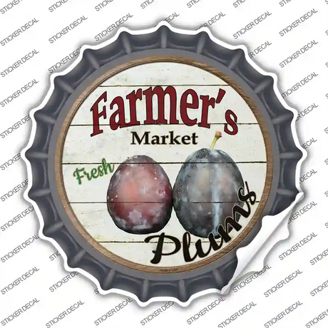 Farmers Market Plum Novelty Bottle Cap Sticker Decal Small