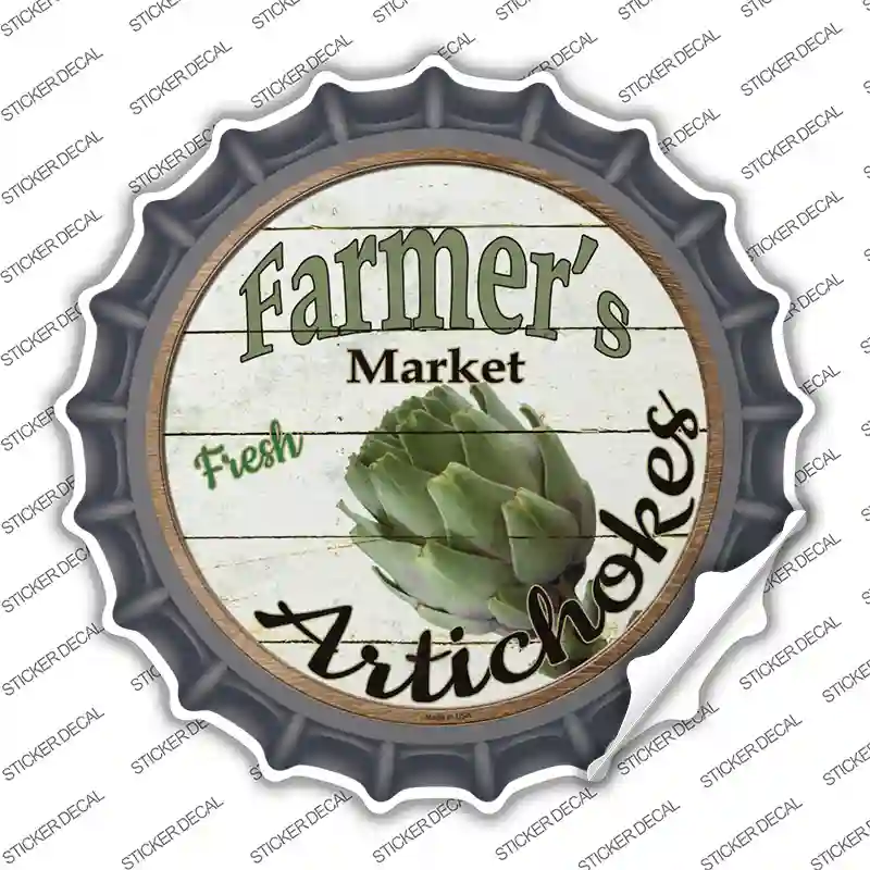 Farmers Market Artichokes Novelty Bottle Cap Sticker Decal Small