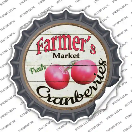 Farmers Market Cranberries Novelty Bottle Cap Sticker Decal Small