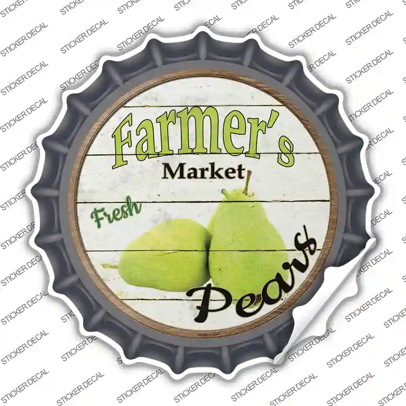 Farmers Market Pears Novelty Bottle Cap Sticker Decal Small