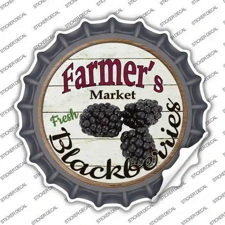 Farmers Market Black Berries Novelty Bottle Cap Sticker Decal Small