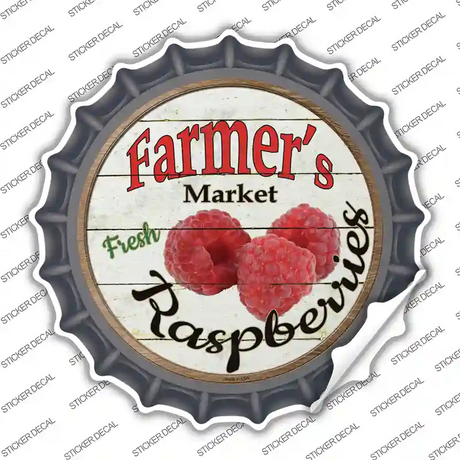 Farmers Market Raspberries Novelty Bottle Cap Sticker Decal Small