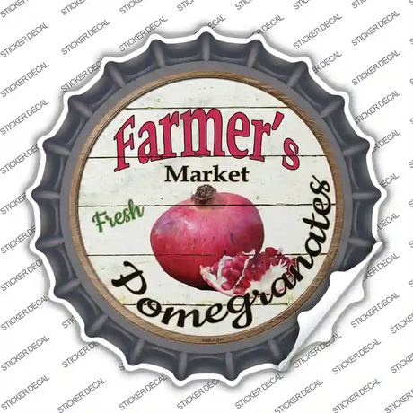 Farmers Market Pomegranates Novelty Bottle Cap Sticker Decal Small