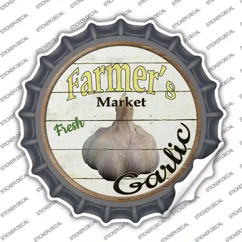 Farmers Market Garlic Novelty Bottle Cap Sticker Decal Small