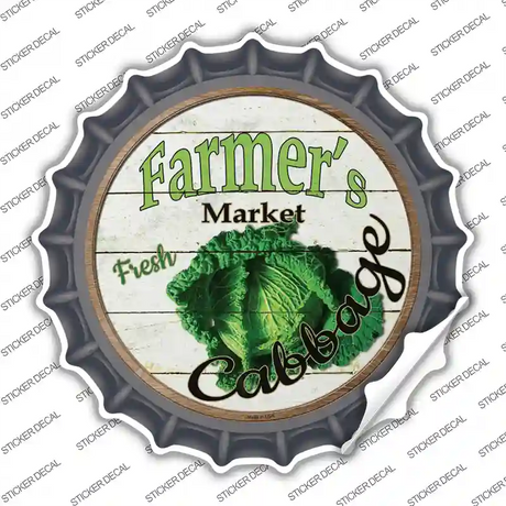 Farmers Market Cabbage Novelty Bottle Cap Sticker Decal Small