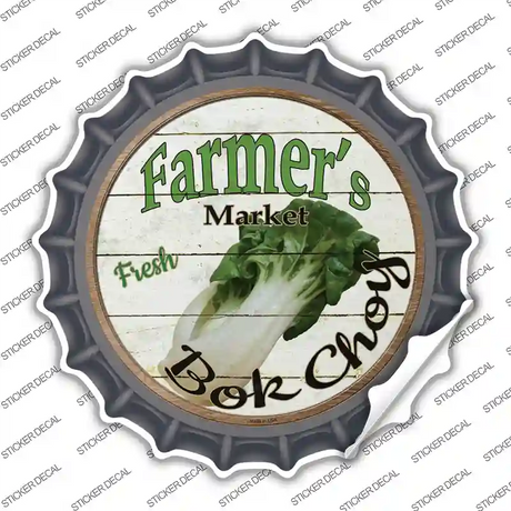 Farmers Market Bok Choy Novelty Bottle Cap Sticker Decal Small