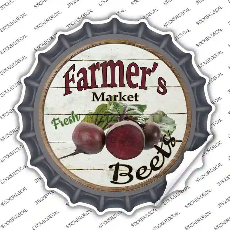 Farmers Market Beets Novelty Bottle Cap Sticker Decal Small