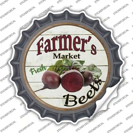 Farmers Market Beets Novelty Bottle Cap Sticker Decal Small