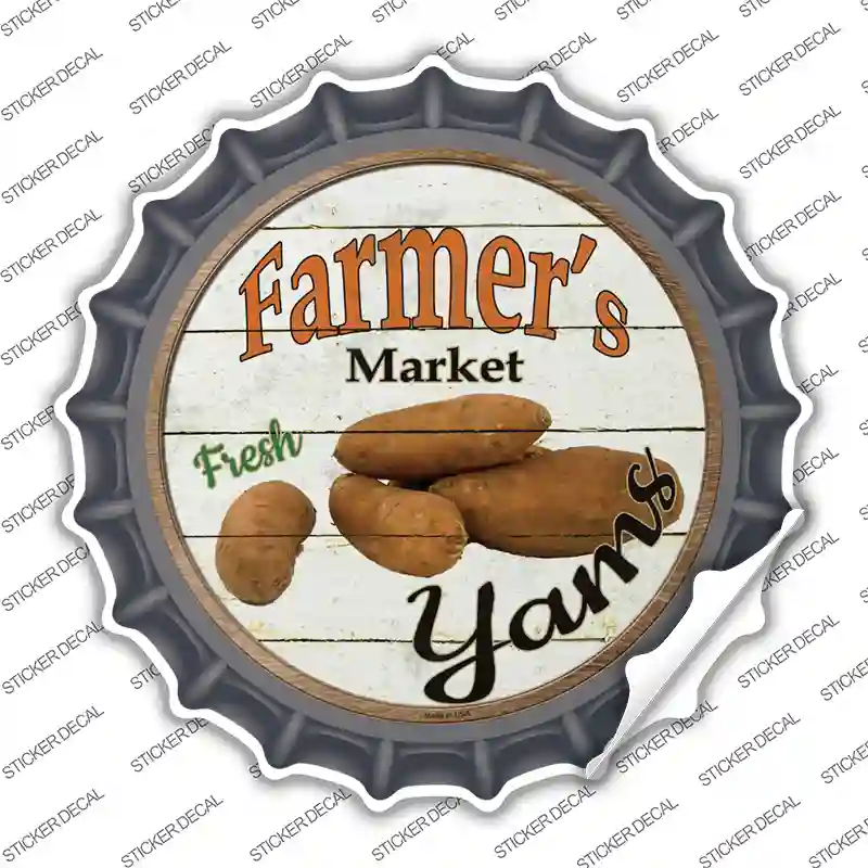 Farmers Market Yams Novelty Bottle Cap Sticker Decal Small