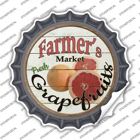 Farmers Market Grapefruits Novelty Bottle Cap Sticker Decal Small