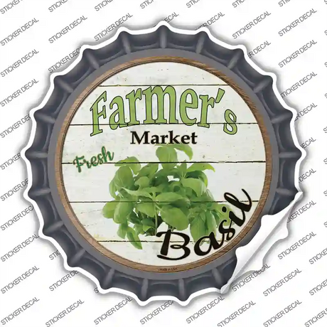 Farmers Market Basil Novelty Bottle Cap Sticker Decal Small