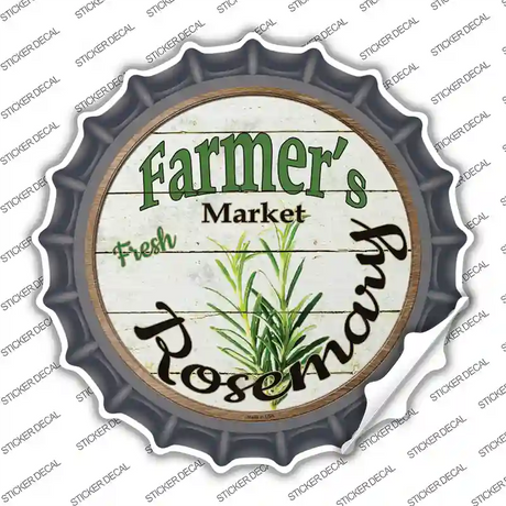 Farmers Market Rosemary Novelty Bottle Cap Sticker Decal Small