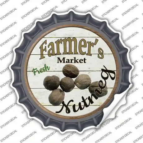 Farmers Market Nutmeg Novelty Bottle Cap Sticker Decal Small