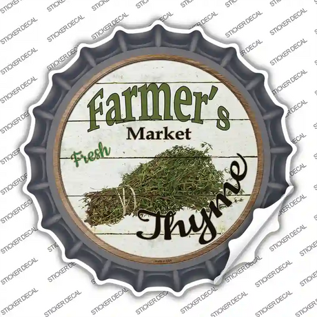 Farmers Market Thyme Novelty Bottle Cap Sticker Decal Small