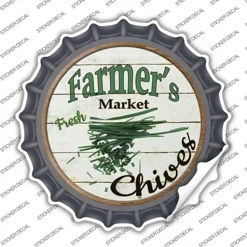 Farmers Market Chives Novelty Bottle Cap Sticker Decal Small