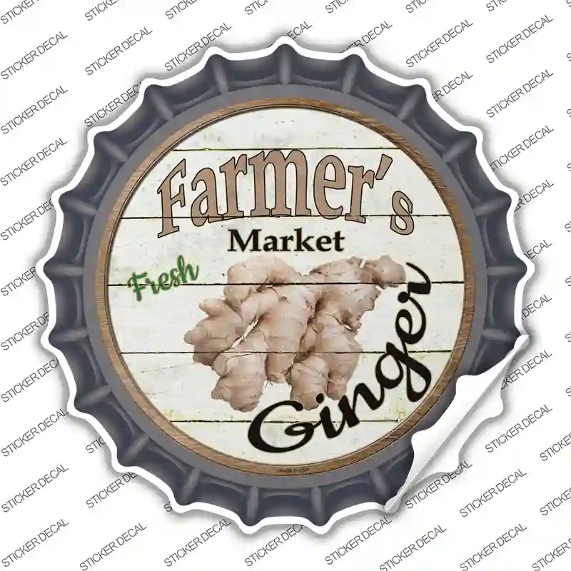 Farmers Market Ginger Novelty Bottle Cap Sticker Decal Small