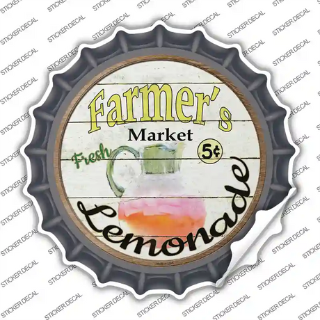 Farmers Market Lemonade Novelty Bottle Cap Sticker Decal Small