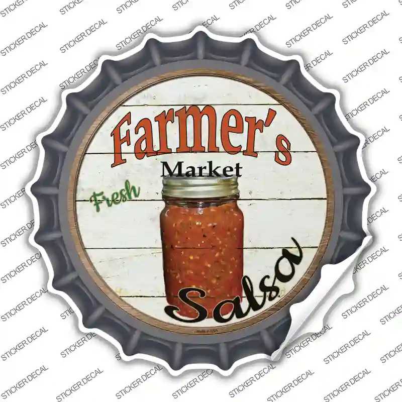 Farmers Market Salsa Novelty Bottle Cap Sticker Decal Small