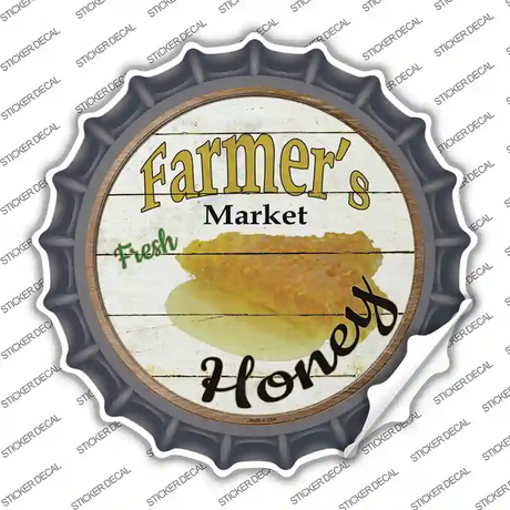 Farmers Market Honey Novelty Bottle Cap Sticker Decal Small