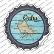 Oahu Hawaii Map Novelty Bottle Cap Sticker Decal Small