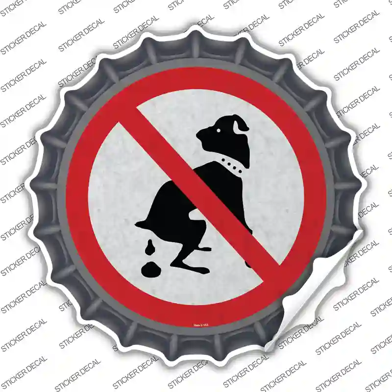 No Dog Poop Novelty Bottle Cap Sticker Decal