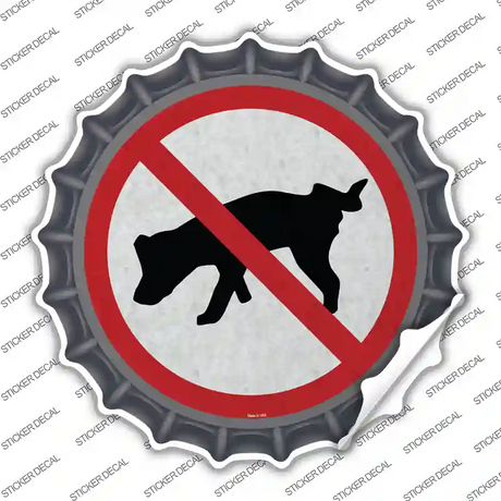 No Dog Pee Novelty Bottle Cap Sticker Decal Small