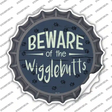 Beware of the Wigglebutts Novelty Bottle Cap Sticker Decal Small