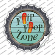 Orange Flip Flop Zone Novelty Bottle Cap Sticker Decal Small