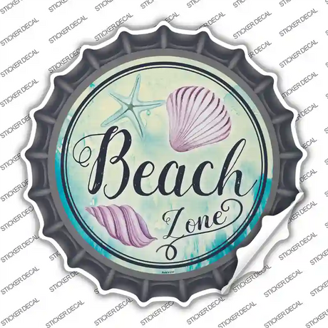 Beach Zone Novelty Bottle Cap Sticker Decal Small