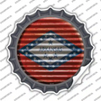 Arkansas Flag Corrugated Novelty Bottle Cap Sticker Decal Small