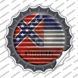 Mississippi Flag Corrugated Novelty Bottle Cap Sticker Decal Small