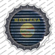 Montana Flag Corrugated Novelty Bottle Cap Sticker Decal Small